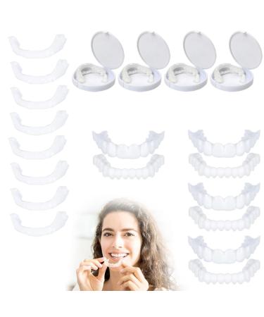 Jiazhouhb 2 pairs tooth panel for plug in for upper and lower teeth immediate teeth upper and lower veneers snap comfort prostheses for bad teeth