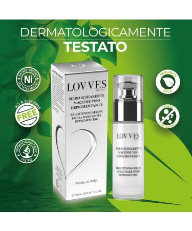 LOVVES Antiblemish facial serum Brightening High Natural Cosmetics Depigmenting Reduces Hyperchromia of the Skin Prevents the Formation of New Pimples Smoother Skin 30 ml - Buy Online on GoSupps.com