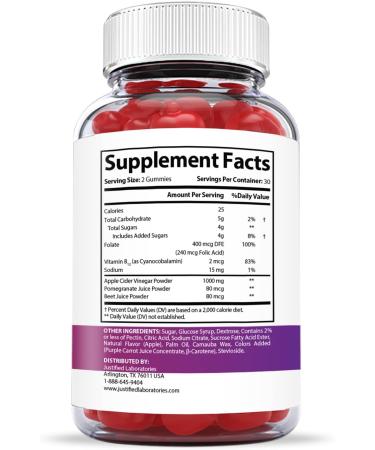 Justified Laboratories Xtreme Fit Keto ACV Gummies 2 Pack - 1000MG Vegan Non GMO with Pomegranate Juice, Beet Root, B12 - 120 Gummys - Buy Online on GoSupps.com