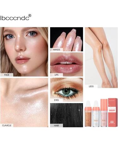 Ibcccndc Fairy Highlight Patting Powder - White Glitter for Face, Hair, Eyes & Body - Prom, Festival, Rave Makeup - Buy Online on GoSupps.com