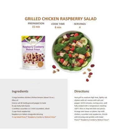 Salad Pizazz Raspberry Cranberry Walnut Frisco 4oz - Pack of 6 | Non-GMO, All-Natural, Kosher Salad Topper - Buy Online on GoSupps.com