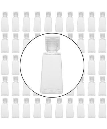 MANCHAP 100 Pack 1oz Plastic Empty Squeeze Bottles 30ml Clear Travel Refillable Squeeze Bottles with Flip Cap for Lotions Creams Toiletries