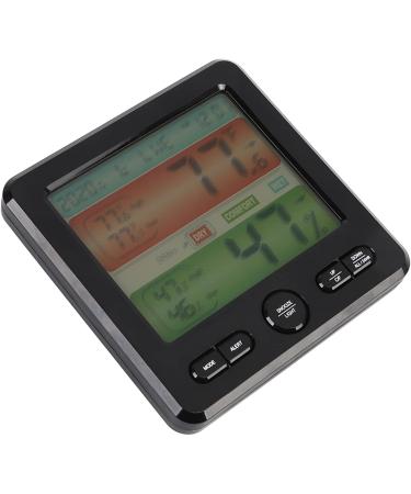 Chiciris Digital Interior Thermometer & Alarm Clock - Battery Operated ABS - Ideal for Greenhouses & Students (Black) - Buy Online on GoSupps.com