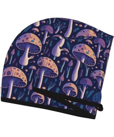 Floral Hippie Mushroom Hair Towel Wrap - Quick Drying Hair Turban with Button | Hair Drying Towel for Effortless Styling - Buy Online on GoSupps.com