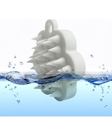 Shurzzesj Scalp Peeling & Shampoo Massage Device Hair Growth Brush for Men & Women | Silicone Shower Brush & Face Washer - White - Buy Online on GoSupps.com