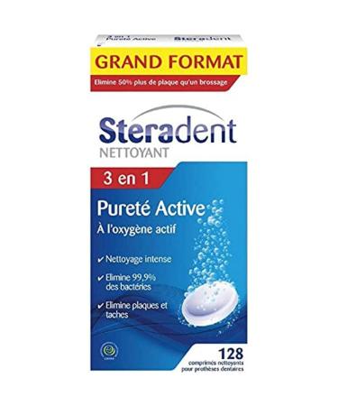 Steradent Maxi Format Nettoyant pour Proth se Dentaire 128 Unit (Lot de 1)