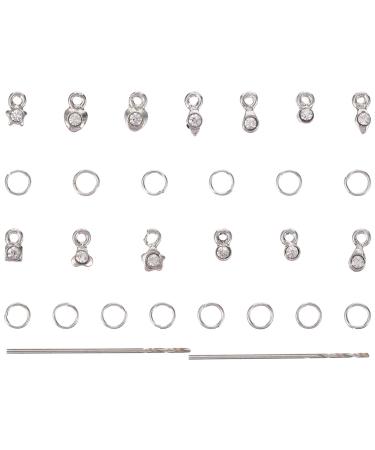 Lurrose Nail Gems Heart Decor Nail Piercing Rings 2 Sets Rhinestone Nail Art Decoration Manicure Charm Nail Art Dangle Ornament Nail Art Supplies Nail Tips Jewelry Dangle Nail Jewels Nail Tools