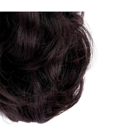 Artificial Elastic Wavy Curly Hair Donut Curly Hair Curls For Women Wig Head Dark Brown Ponytail Curly Hair 6inches 1pieces 4