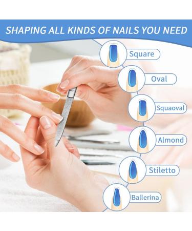 Nail Files-Metal Nail File Professional Double Sided Nail Files for Natural Nails Stainless Steel Nail File for Fingernails Toenails Fingernail File Diamond Nail Files for Home Salon Travel Use - Buy Online on GoSupps.com