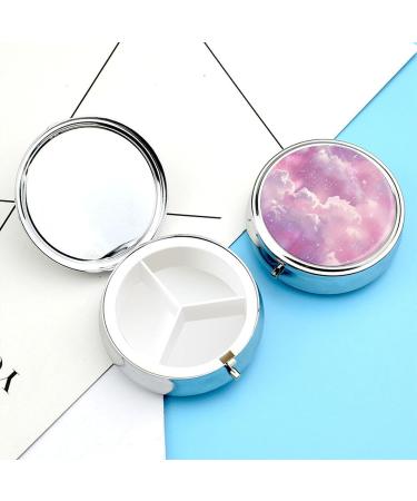 Portable 3 Compartment Pill Box - Sparkling Purple Travel Organizer for Purse & Pocket - Buy Online on GoSupps.com