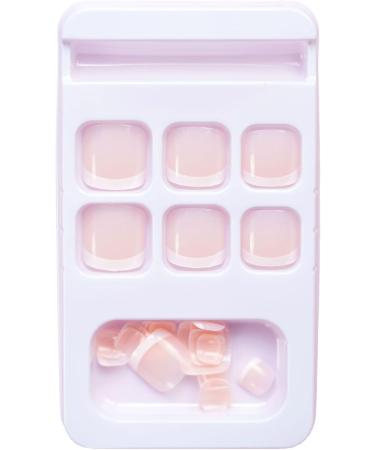 French Tip Press on toenails- Short Press On toenails with toenails Tips White Edged Nake Pink press on toenails Acrylic False toenails Cute Artificial toenails - Buy Online on GoSupps.com