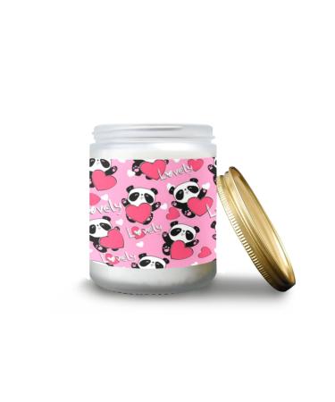 Lavender Candles for Home Scented Aromatherapy Jar Candles 7 oz Long Lasting Candles Scented Candles Gift Set for Women Perfect for Birthday Gifts Panda Valentine's Day Pattern