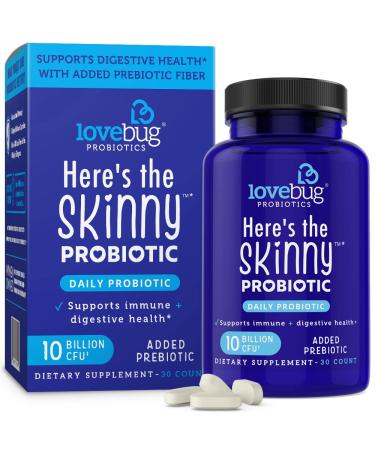 LoveBug Probiotics Here's The Skinny Probiotic 10 Billion CFU 30 Count