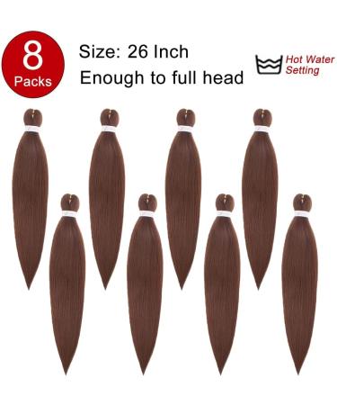 Xtrend EZ Pre Stretched Braiding Hair 20 Inch 8 Packs Dark Brown Pre Stretched Crochet Braiding Hair Professional Synthetic Hair Extension Yaki Texture Braiding Hair for Crochet Twist Braids 30# 20 Inch (Pack of 8) 30# - Buy Online on GoSupps.com