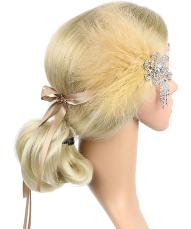 Limtula Eye-catching &Feather Hair Hoop Bohemia Style Headband Wedding Party Bride Hair Styling Photoshoots Headwear Khaki - Buy Online on GoSupps.com