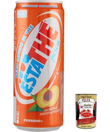  Italian Gourmet E.R. Ferrero The' Pesca Pack of 72 tins of peach iced tea 330 ml ESTATHE Tea refreshing tea + Italian Gourmet polpa 400 g - Buy Online on GoSupps.com