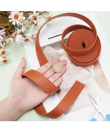 Wadorn 2.5cm Double-Sided PU Leather Belt Strip - 4m Flat Leather Cord for DIY Pocket Straps & Watch Bracelets - Brown - Buy Online on GoSupps.com