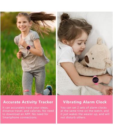 Flintronic Pedometer Clock - Digital Fitness Watch for Kids | No Bluetooth Pink Running Tracker - Buy Online on GoSupps.com