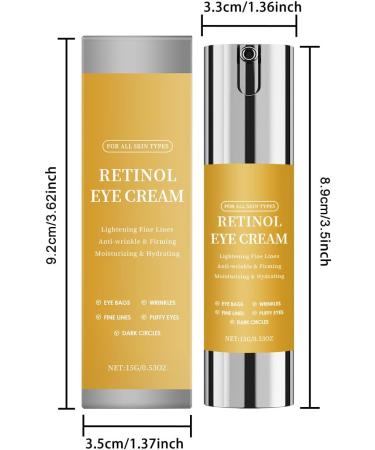 YOENBG Retinol Under Eye Cream Powerful antiaging eye treatment for dark circles bags and fine lines moisturizing and natural eye cream for all skin types 1 - Buy Online on GoSupps.com