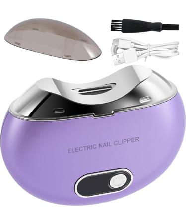 Electric Fingernail Cutter | Electric Automatic Nail Clipper | Nail Scraps Storage Clipper Rechargeable LCD Digital Display Clipper Light & 3 Speeds for Children Seniors Purple - Buy Online on GoSupps.com