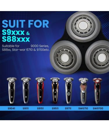 SH90 Replacement Heads for Philips Norelco Series 9000 & 8000 - Compatible Double Blades for Electric Razor | SH90/62 - Buy Online on GoSupps.com