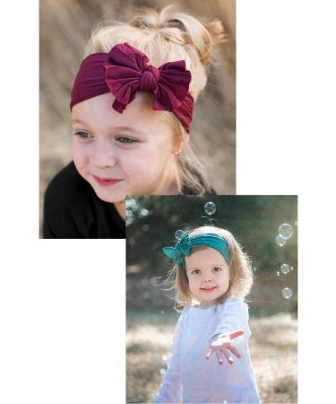 Newborn Baby Girl Headbands - 5pcs-D Baby Essentials for Girls | Soft Cute Hair Bows - Buy Online on GoSupps.com