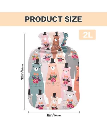 Cute Animal Hot Water Bottles - 2L Bear Cover for Pain Relief | Perfect for Women & Adults - Shop Internationally! - Buy Online on GoSupps.com