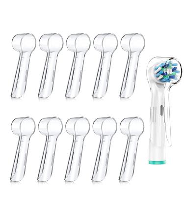 Itsyfox 10 PCs toothbrush covers transparent toothbrush cover for oral -b toothbrush dust protection Electric toothbrush cap to toothbrush protective cover replacement round head - transparent