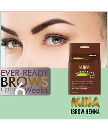 Buy Mina I-Brow Henna Regular Pack & Tint Kit Light Brown Medium Brown Dark Brown Black Blonde International Shipping Available - Buy Online on GoSupps.com