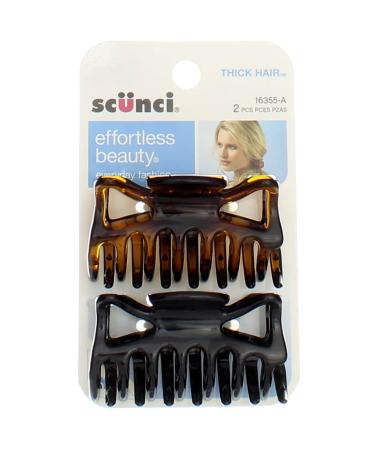 Scunci Effortless Beauty Jaw Clips for Thick Hair 2 Pieces