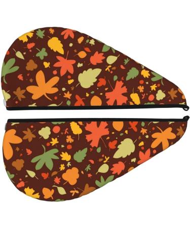 Autumn Leaves Microfiber Hair Towel - Soft Super Absorbent Quick Dry Wrap for Long Curly & Thick Hair | Coral Velvet Towel for Women - Buy Online on GoSupps.com