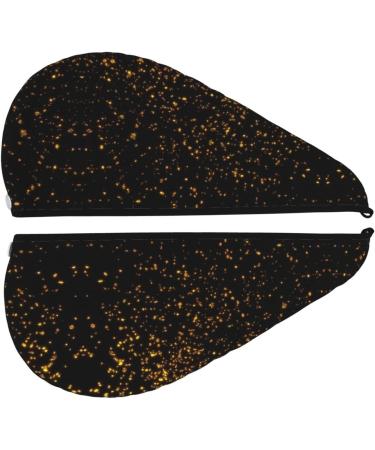Black and Gold Coral Velvet Hair Cap | Quick-Dry Towel Wrap for Home & Travel - Perfect for Men & Women - Buy Online on GoSupps.com
