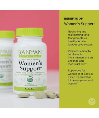Banyan Botanicals Women's Support Herbal Tablets - Promotes Healthy Reproductive System - 90 Vegan Tablets - Buy Online on GoSupps.com