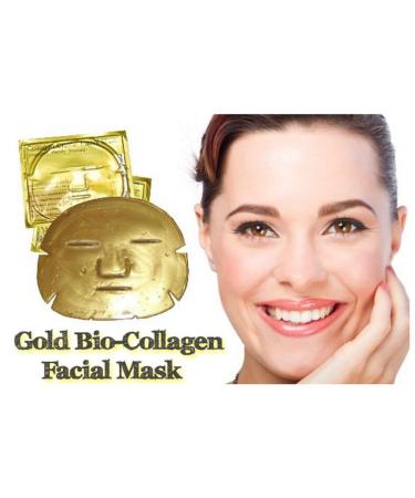24k Gold Bio-collagen Facial Mask - Luxurious Pack of 5 - Buy Online on GoSupps.com