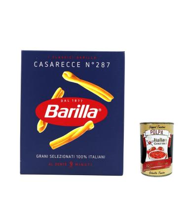 Italian Gourmet E.R. Barilla Casarecce No. 287 Pack of 5 Italian pasta 500g + Italian gourmet polpa 400g