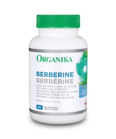 Organika Berberine - High Potency Cholesterol and Glucose Metabolism Support Helps Maintain Cardiovascular Health - 60vcaps