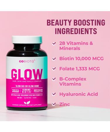 GOBIOTIX Collagen & Glow Multivitamin Bundle: Hair Skin Nails Support - 30 Servings Collagen + 90 Capsules Multivitamin - Buy Online on GoSupps.com