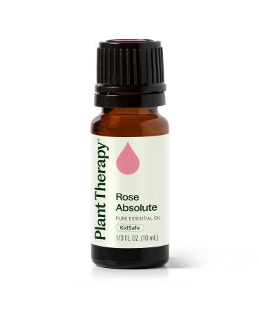 Plant Therapy Rose Absolute Essential Oil 10 mL (1/3 oz) 100% Pure Undiluted Calming & Emotionally Grounding Great Essential Oil for Skincare 0.33 Fl Oz (Pack of 1)