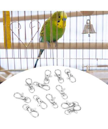 Pssopp 12Pcs Pet Birds Cage Metal Hook Clip Iron Anti-Escape Pet Bird Cage Door Buckle Lock Claw Trigger Snap Hook