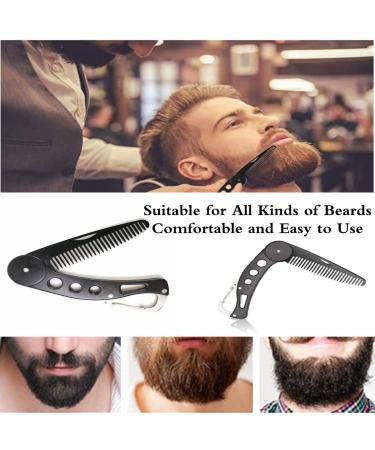 Stainless Steel Folding Beard Comb for Men - Anti-Static Pocket Comb for Beard and Mustache Styling - Buy Online on GoSupps.com