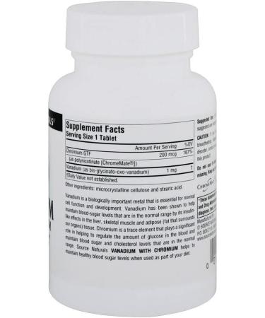 Source Naturals Vanadium with Chromium 200 mcg - 180 Tablets | Blood Sugar Support - Buy Online on GoSupps.com