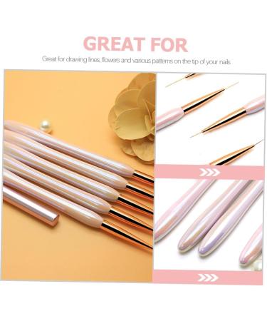 minkissy DIY nail painting pens drawing Pearl nail art zinc alloy nail liner nail brush Manicure tools very fine fine brush Pull pen painting pen 18.7X0.7X0.7CM Pink 1 - Buy Online on GoSupps.com