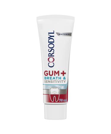 Corsodyl Gum+ Breath & Sensitivity Toothpaste Whitening 75ml 75 ml (Pack of 1)