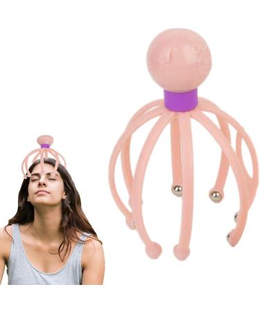 Wireless Stainless Steel Manual Head Massager | Octopus Claw Scalp Massage Device | Handheld Spa Tool for Deep Relaxation - Light Pink - Buy Online on GoSupps.com