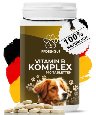 Pfotengut vitamin B Complex dog made in Germany - 140 tablets for 5 months - High -dose B vitamins for dogs & cats with B1 B2 B3 B5 B6 B7 B9 & B12 - Vitamin B for dogs