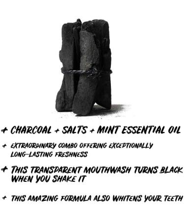 Ecodenta Extraordinary Teeth Whitening Mouthwash 500ml - Alcohol & Fluoride Free, Charcoal Formula for Fresh Breath - Buy Online on GoSupps.com