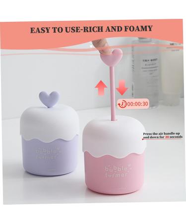 Foam Maker for Face Wash 2Pcs Heart Design Cleanser Foamer Portable Bubble Foamer Fast Foaming PP Skincare Foam Maker for Home Travel - Buy Online on GoSupps.com