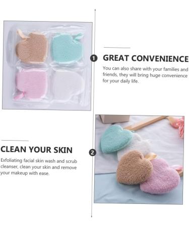 Buy Housoutil 12 Pcs Heart Shape Makeup Remover Puff | Cleansing Wipes & Beauty Sponge for Flawless Makeup Removal - International Shipping Available - Buy Online on GoSupps.com