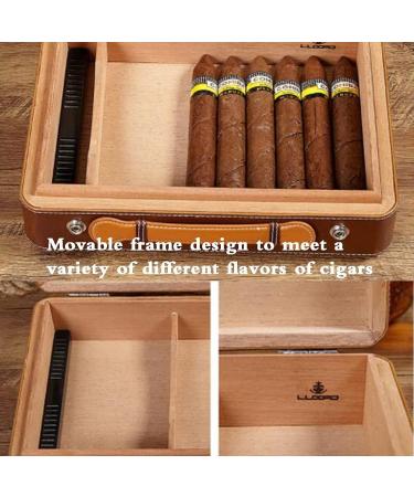 Humidors Portable Stylish Cigar Box Portable Cigar Leather Lightweight Cigar Box 30 Pcs Capacity Suitable for Business Travel Brown 27*20*8.5cm - Buy Online on GoSupps.com