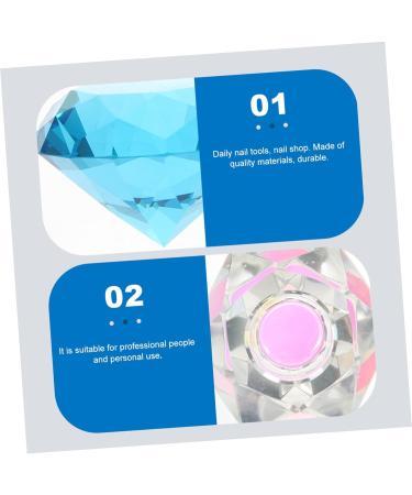 Beavorty 1Pc nail art crystal cup diamond dappen dish liquid powder dappen dish Crystal Dappen Dish Dappen Dish Bowl glass containers with lids glass tumbler Acrylic cover White crystal 5.5x5.5cm Blue - Buy Online on GoSupps.com